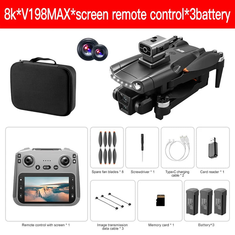 Xiaomi Mijia V198GPS MAX Drone 8K Professional Brushless Motor Laser Obstacle Avoidance Foldable Quadcopter Aerial Optical Rctoy