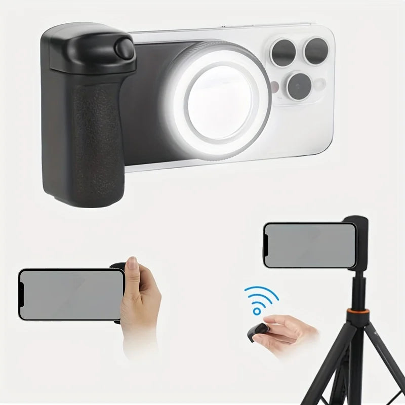 2025 Magsafe Smartphone Camera Shutter Grip Bluetooth Selfie Handle Camera Photo Stabilizer with Fill Light for Iphone Android