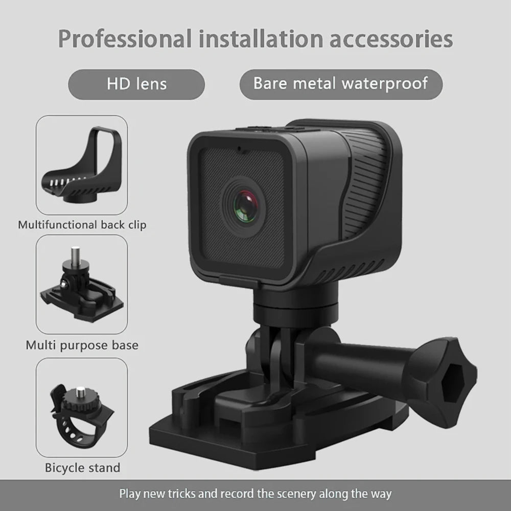 1080P HD Portable Sports Mini Camera with Hotspot Wifi Waterproof Camera, Motorcycle and Bike Driving Recorder