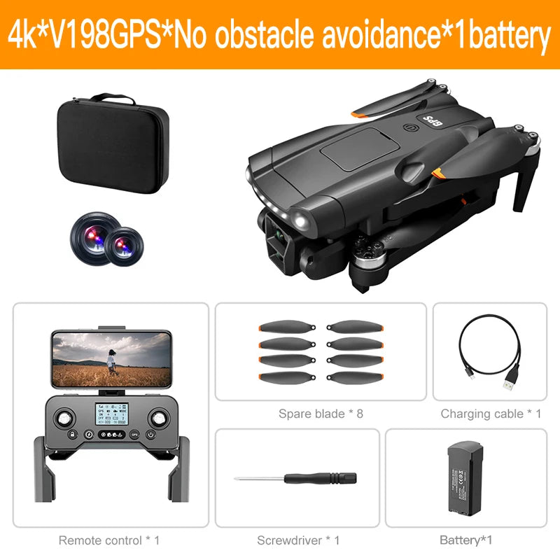 Xiaomi Mijia V198GPS MAX Drone 8K Professional Brushless Motor Laser Obstacle Avoidance Foldable Quadcopter Aerial Optical Rctoy