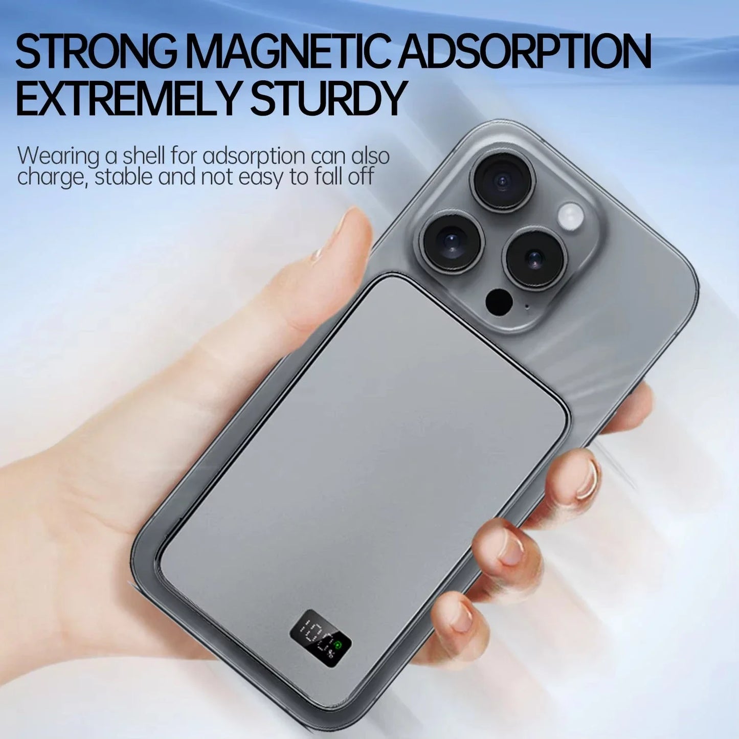 50000Mah CCC Certification Thin Power Bank Ultra for Magsafe Magnetic Wireless Fast Charging Portable Battery Display