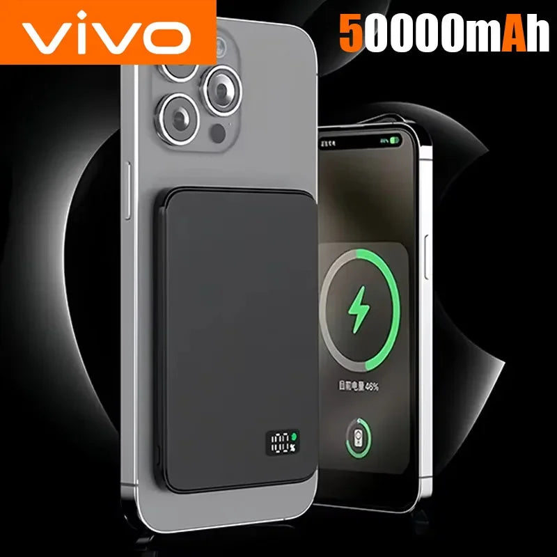 50000Mah CCC Certification Thin Power Bank Ultra for Magsafe Magnetic Wireless Fast Charging Portable Battery Display