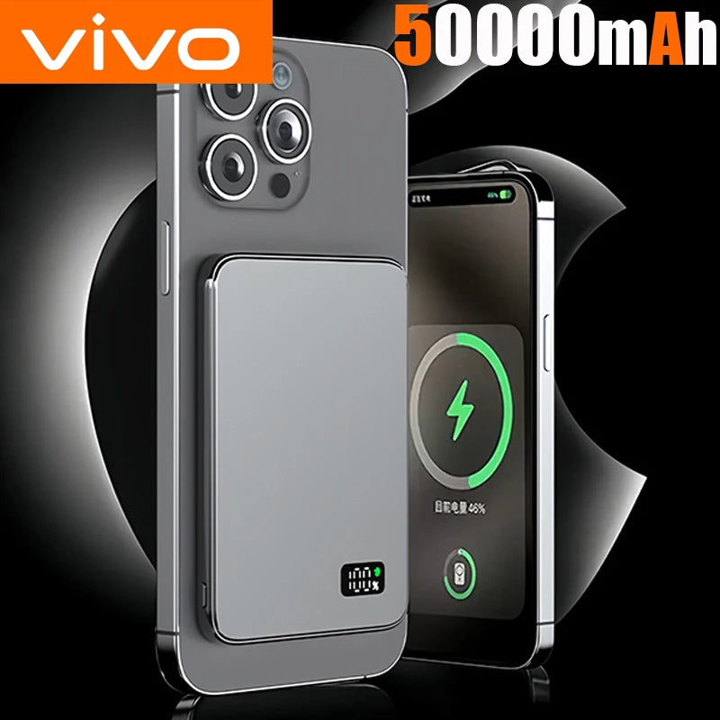 50000Mah CCC Certification Thin Power Bank Ultra for Magsafe Magnetic Wireless Fast Charging Portable Battery Display