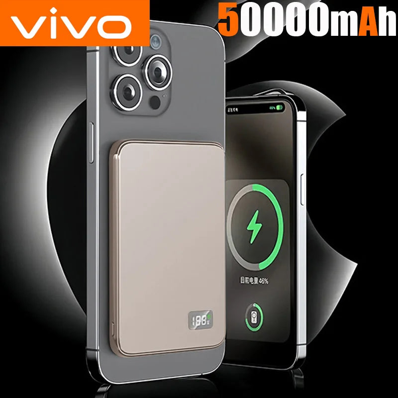 50000Mah CCC Certification Thin Power Bank Ultra for Magsafe Magnetic Wireless Fast Charging Portable Battery Display