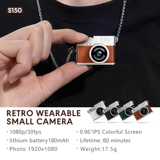 Digital Camera 1080P Retro CCD Mini Cam with Screen Indoor Outdoor Sports Portable Vintage Very Small Camcorder Video Recorder