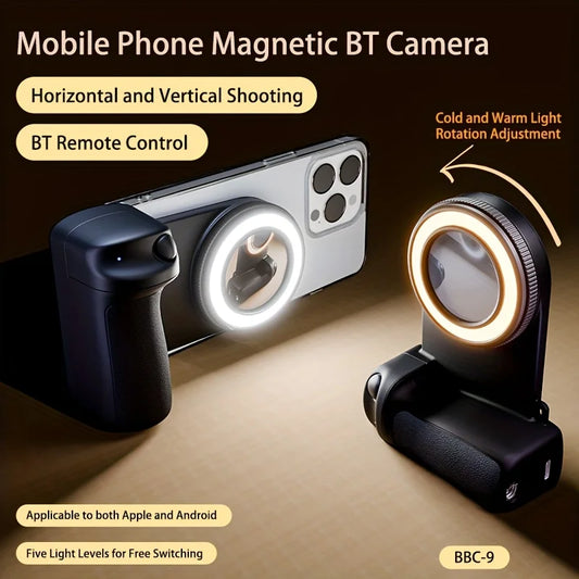 2025 Magsafe Smartphone Camera Shutter Grip Bluetooth Selfie Handle Camera Photo Stabilizer with Fill Light for Iphone Android