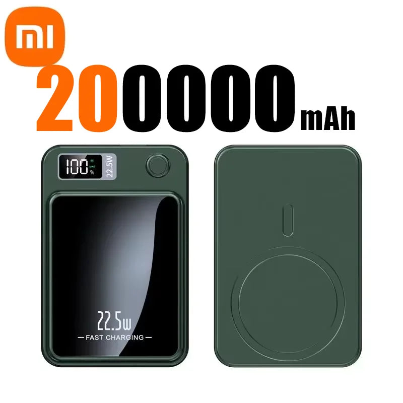Xiaomi 200000Mah Magnetic Power Bank Wireless Fast Charger for Magsafe Portable Auxiliary Battery Pack for Iphone Huawei Samsung