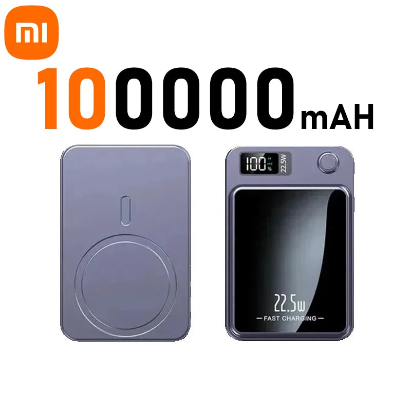 Xiaomi 200000Mah Magnetic Power Bank Wireless Fast Charger for Magsafe Portable Auxiliary Battery Pack for Iphone Huawei Samsung