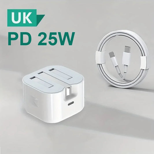 UK USB C Charger for Iphone 15 14 13 Pro QC3.0 Quick Charge PD 25W Type C Fast Charging Travel Wall Charger Power Adapter