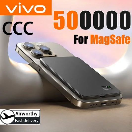 50000Mah CCC Certification Thin Power Bank Ultra for Magsafe Magnetic Wireless Fast Charging Portable Battery Display