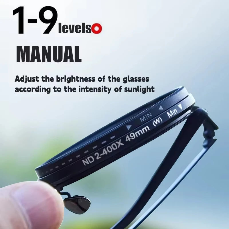 ND9 Adjustable Dimming Womens Sunglasses Retro Punk round Men'S Outdoor Fishing UV400 Polarized Driving Sunglasses