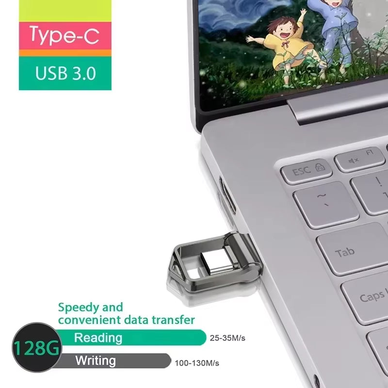 Xiaomi 2TB Metal Flash Drive USB 3.2 Super High Speed Transfer U Disk Drive Waterproof Type C Disk Dual-Use Flash Memory Stick