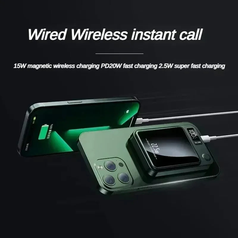 Xiaomi 200000Mah Magnetic Power Bank Wireless Fast Charger for Magsafe Portable Auxiliary Battery Pack for Iphone Huawei Samsung