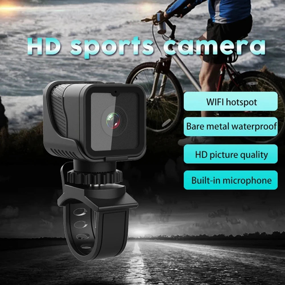 1080P HD Portable Sports Mini Camera with Hotspot Wifi Waterproof Camera, Motorcycle and Bike Driving Recorder