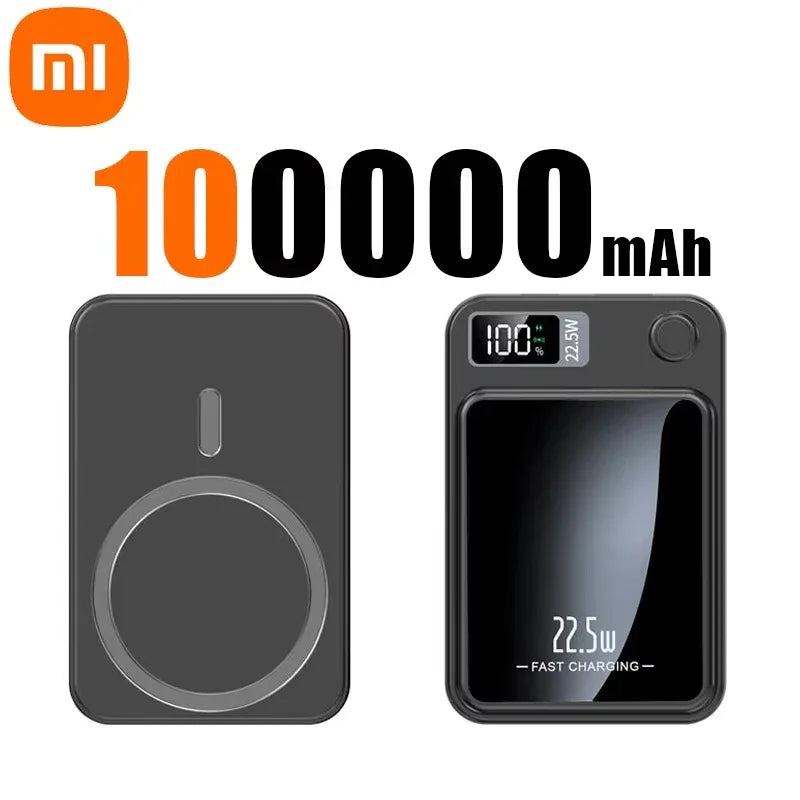 Xiaomi 200000Mah Magnetic Power Bank Wireless Fast Charger for Magsafe Portable Auxiliary Battery Pack for Iphone Huawei Samsung