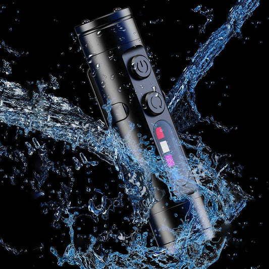 Taclite Portable Mini Flashlight with Hat Clip USB/TYPE-C Rechargeable Magnetic LED Flashlight Torch Waterproof Lamp for Emergen