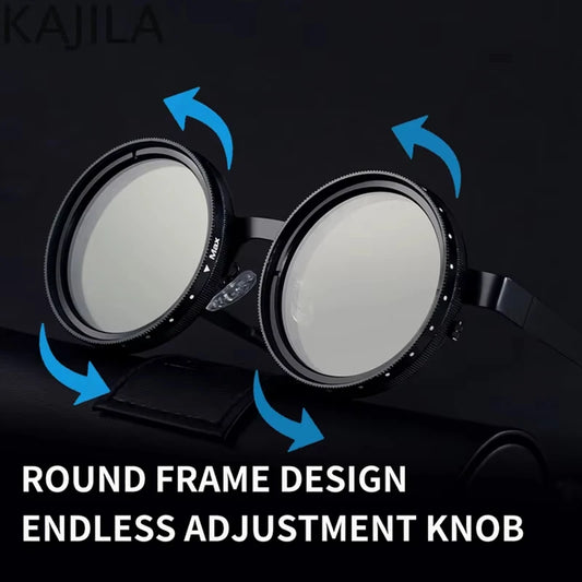 ND9 Adjustable Dimming Womens Sunglasses Retro Punk round Men'S Outdoor Fishing UV400 Polarized Driving Sunglasses