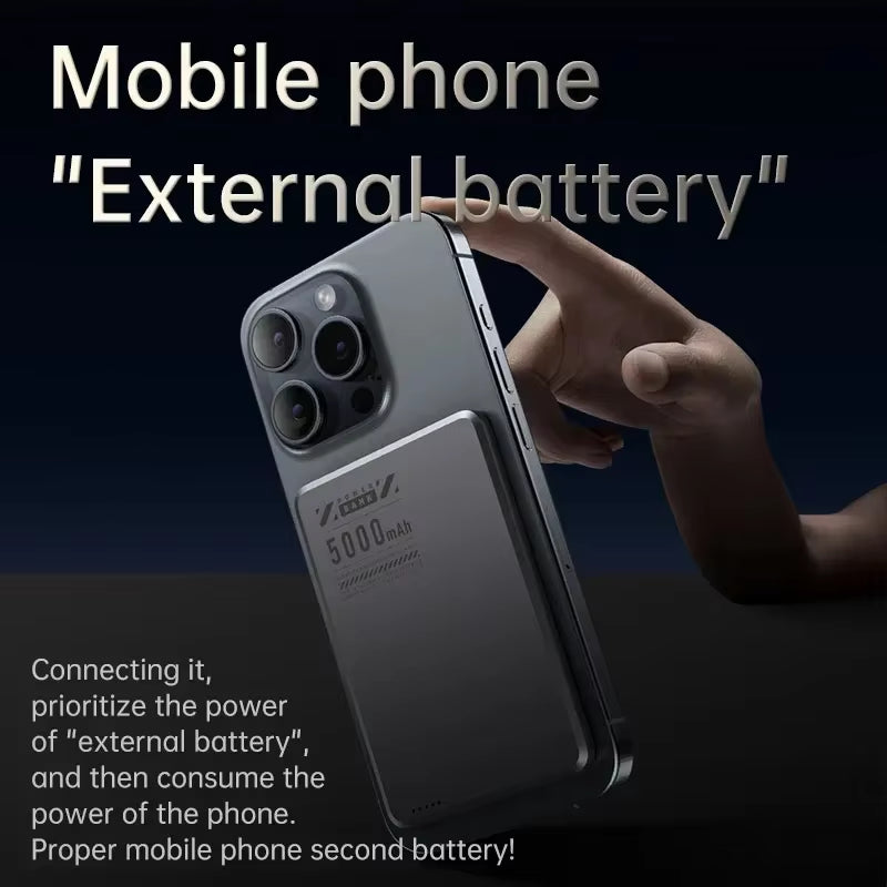 Xiaomi 5000Mah Wireless Power Bank Qi2 Ultra Slim for Magsafe Fast Charge High Capacity Back Clip Battery for Iphone Samsung NEW