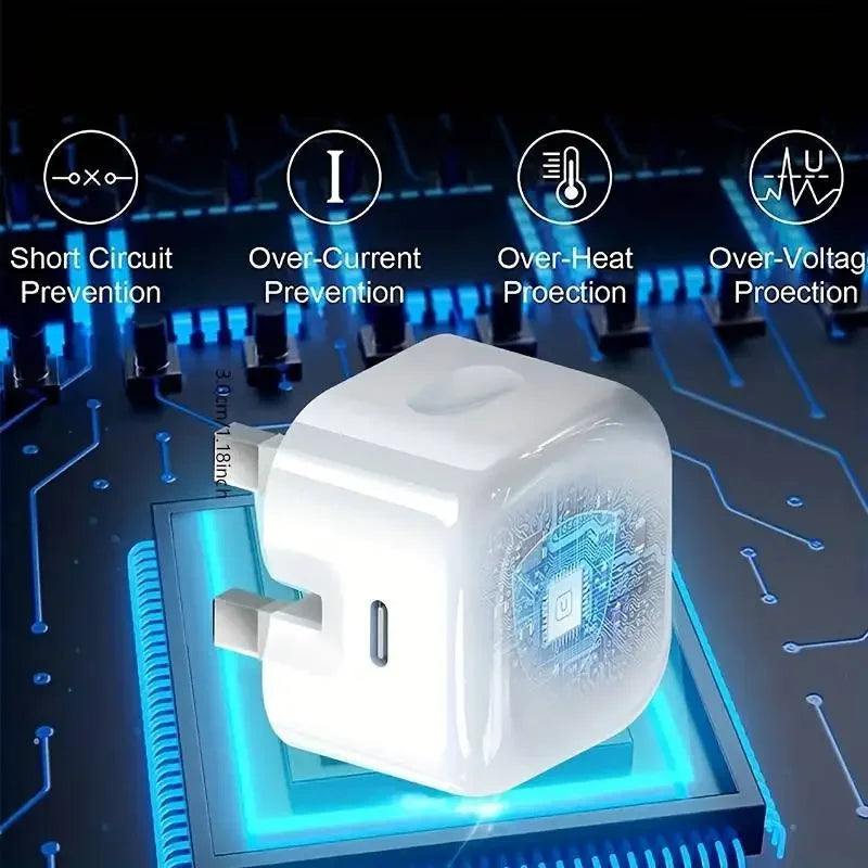UK USB C Charger for Iphone 15 14 13 Pro QC3.0 Quick Charge PD 25W Type C Fast Charging Travel Wall Charger Power Adapter