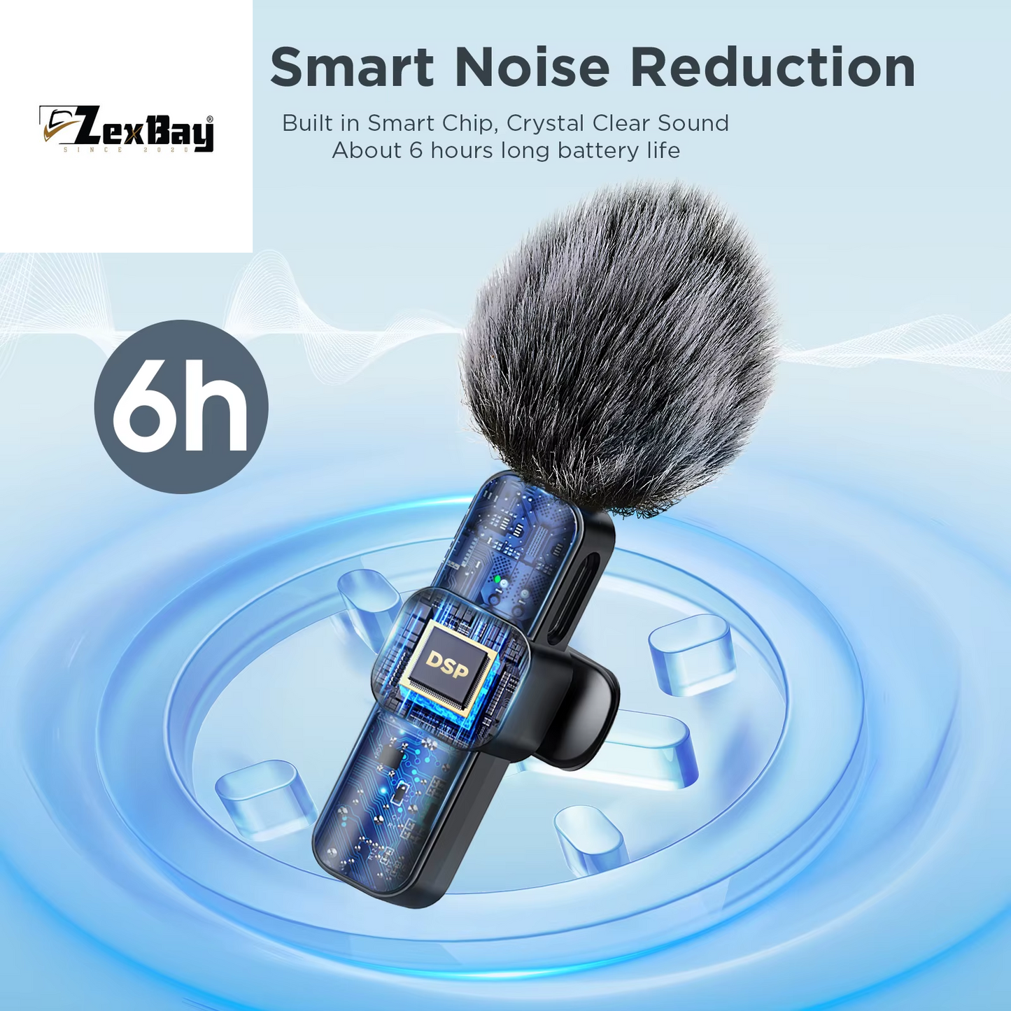 SNZIYAG K10 Wireless Lavalier Microphone Portable Audio Video Recording Mini Microphone for Iphone Android PC Live Gaming Phone