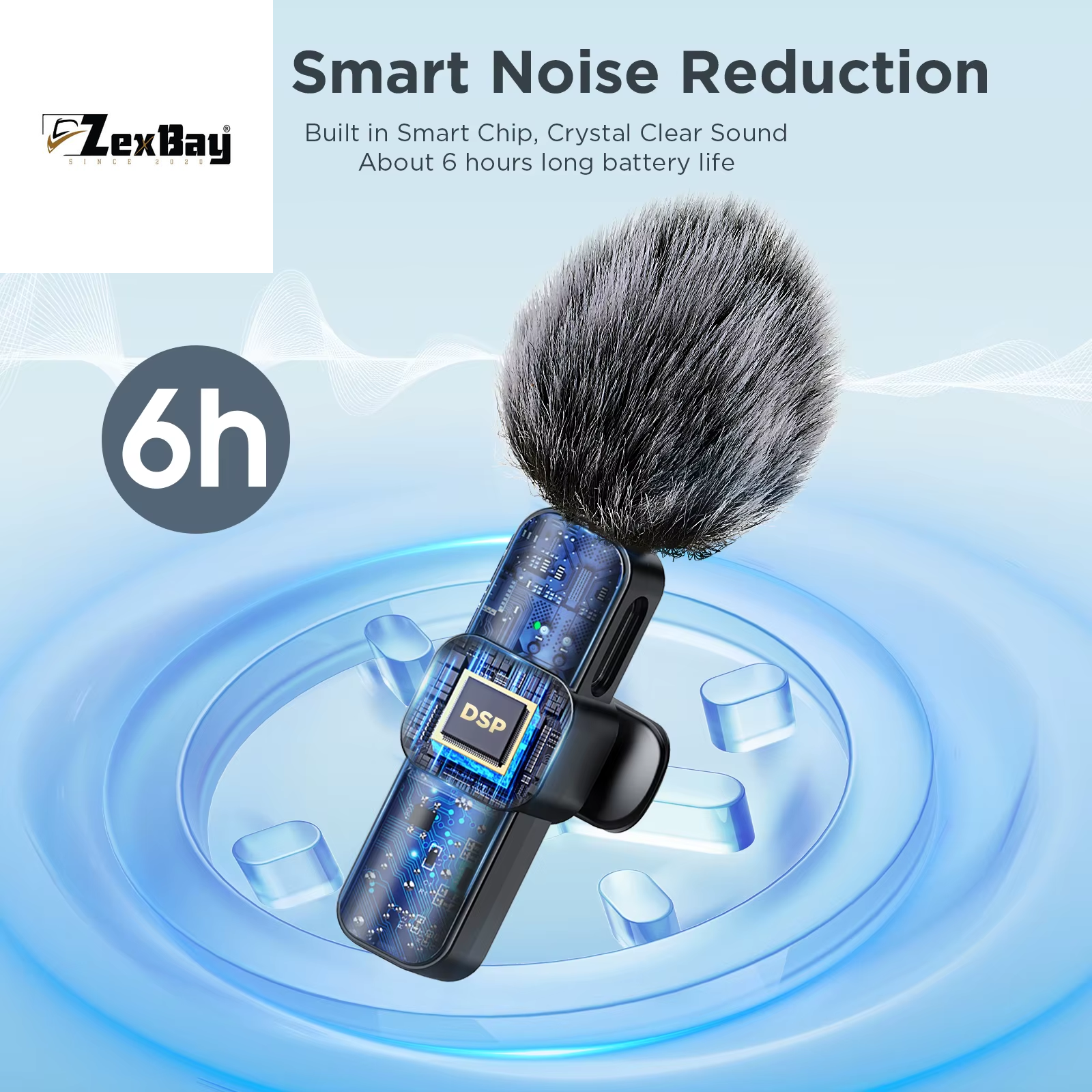 SNZIYAG K10 Wireless Lavalier Microphone Portable Audio Video Recording Mini Microphone for Iphone Android PC Live Gaming Phone