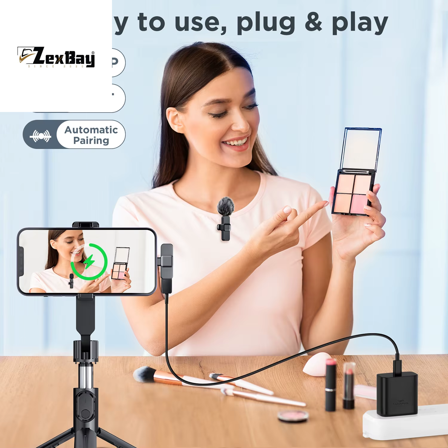 SNZIYAG K10 Wireless Lavalier Microphone Portable Audio Video Recording Mini Microphone for Iphone Android PC Live Gaming Phone