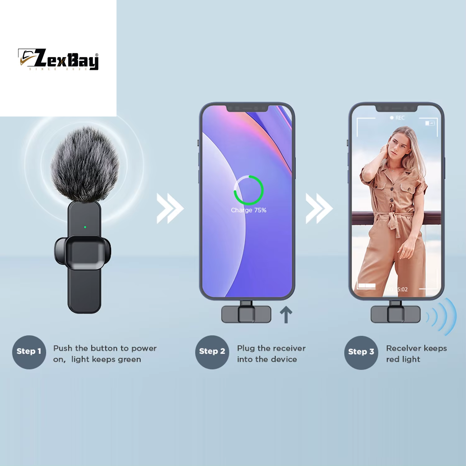 SNZIYAG K10 Wireless Lavalier Microphone Portable Audio Video Recording Mini Microphone for Iphone Android PC Live Gaming Phone